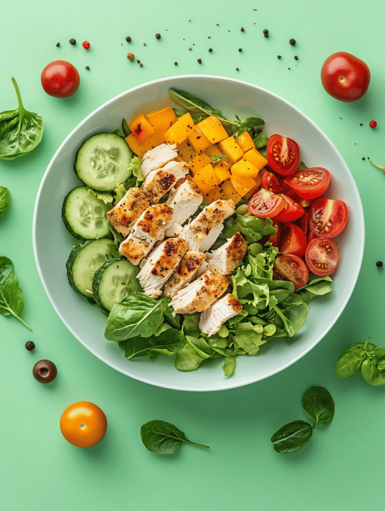 Nutritional info graphic for chicken salad