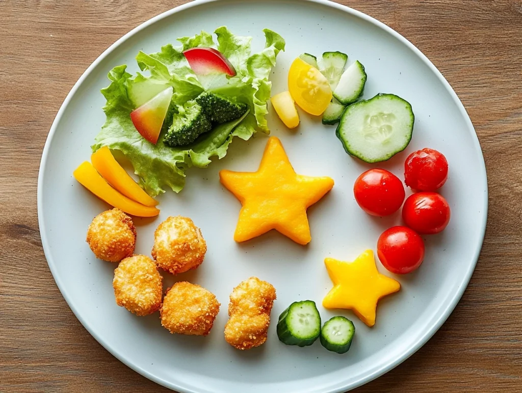 Fun kids’ chicken salad plate