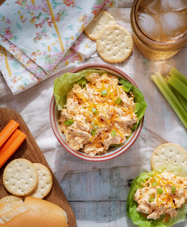 Buffalo Ranch Chicken Salad served three ways – wrap, sandwich, dip