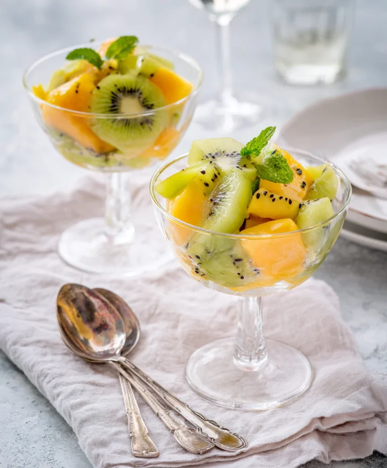 kiwi mango fruit salad serving