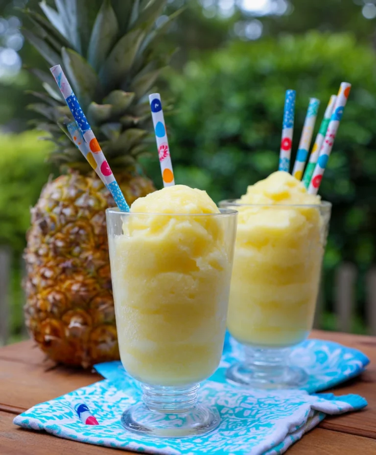 pineapple frosties served with straws