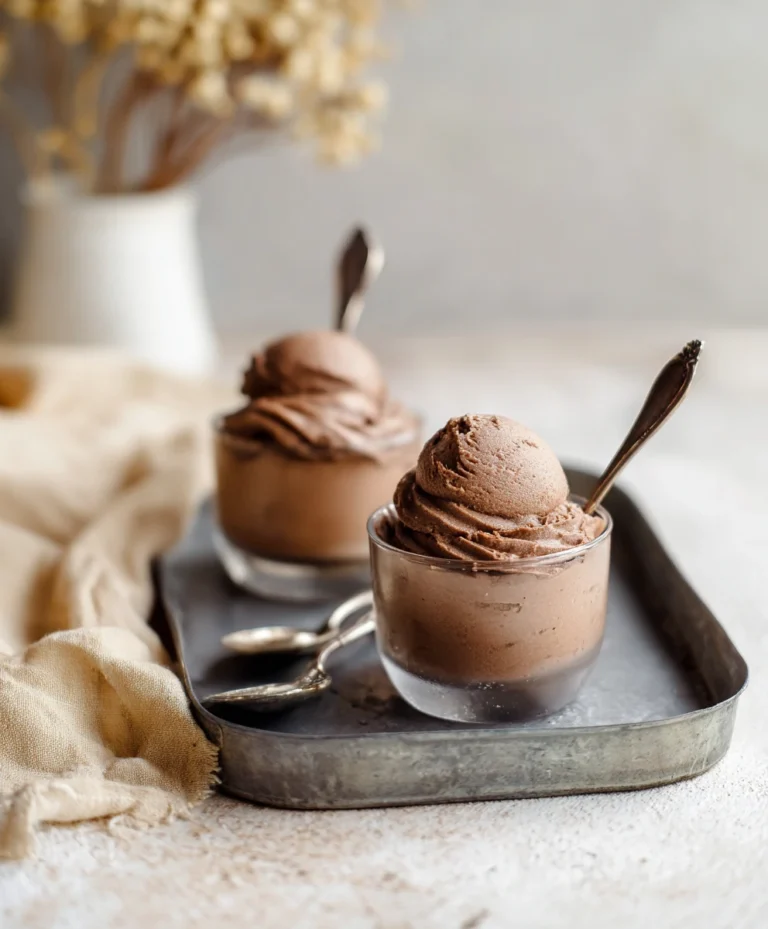 Homemade chocolate Frosty in small dessert cups