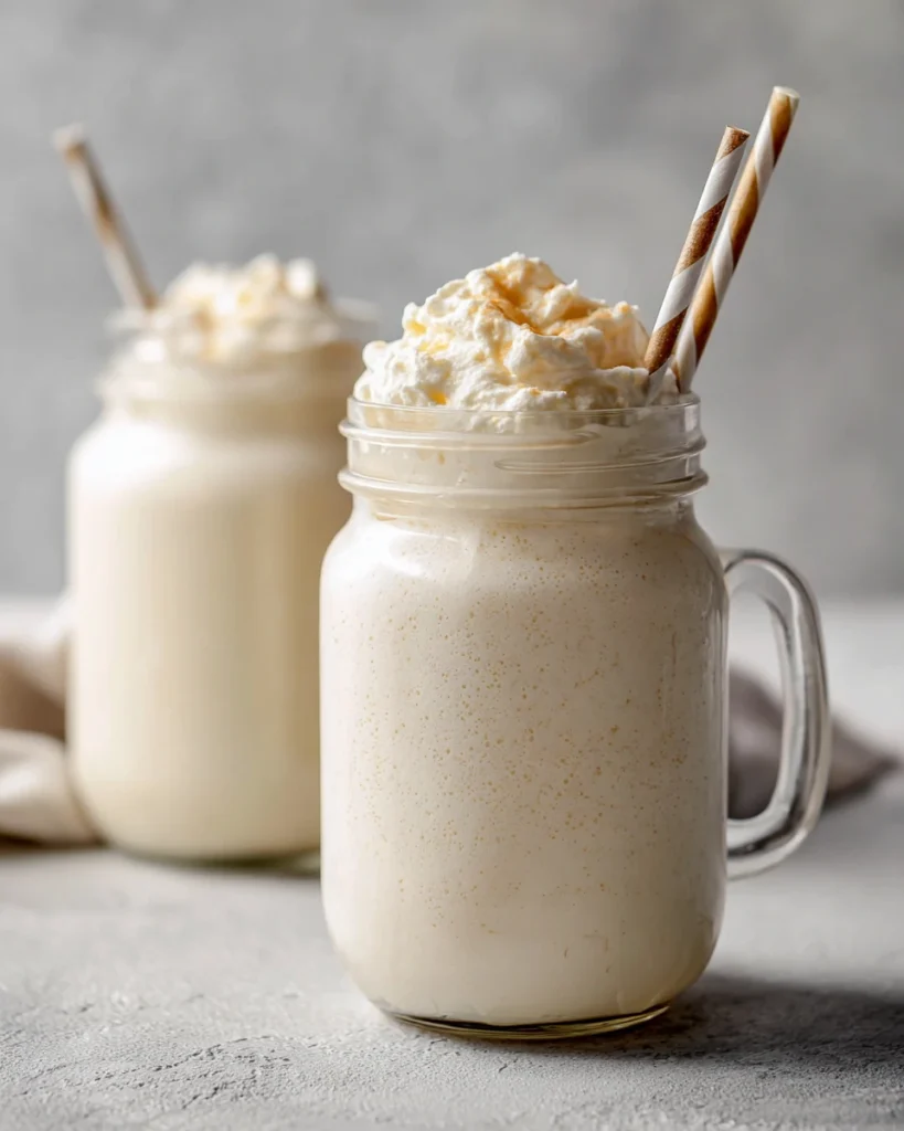 Wendy’s copycat vanilla Frosty in mason jar