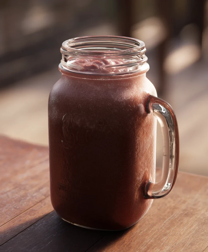 Homemade Wendy’s Chocolate Frosty in a glass